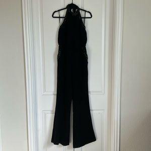 Rachel Zoe Jumpsuit Sequin Black Halter